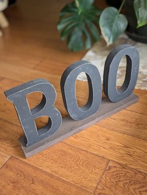 Tall Wooden BOO Sign